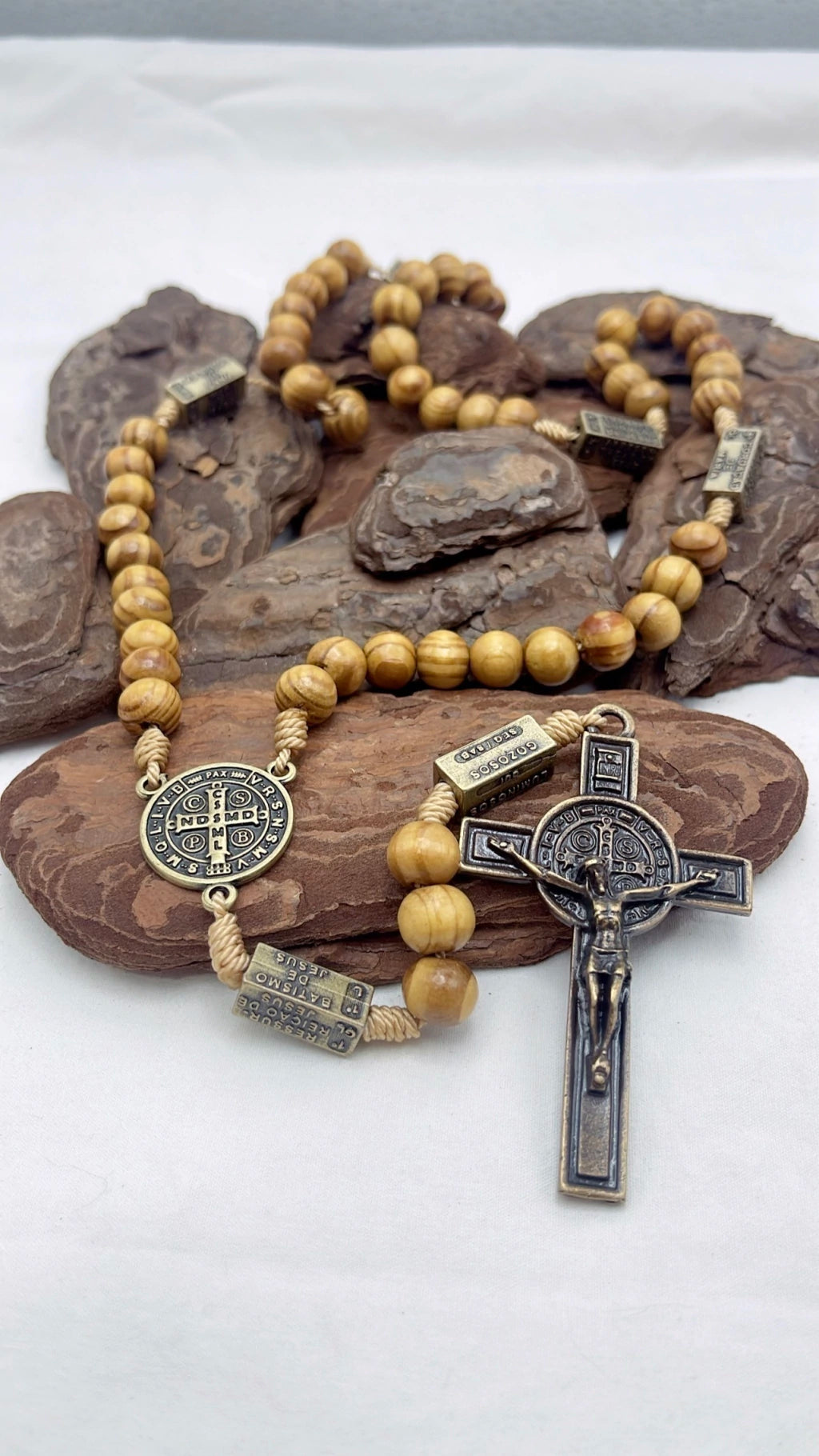 Terço dos Mistérios do Rosário Madeira Rajada