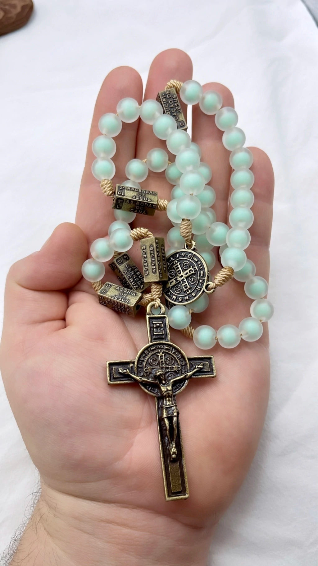 Terço dos Mistérios do Rosário Verde Fosco