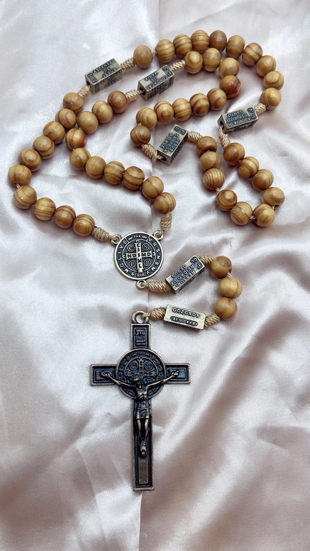 Terço dos Mistérios do Rosário Madeira Rajada