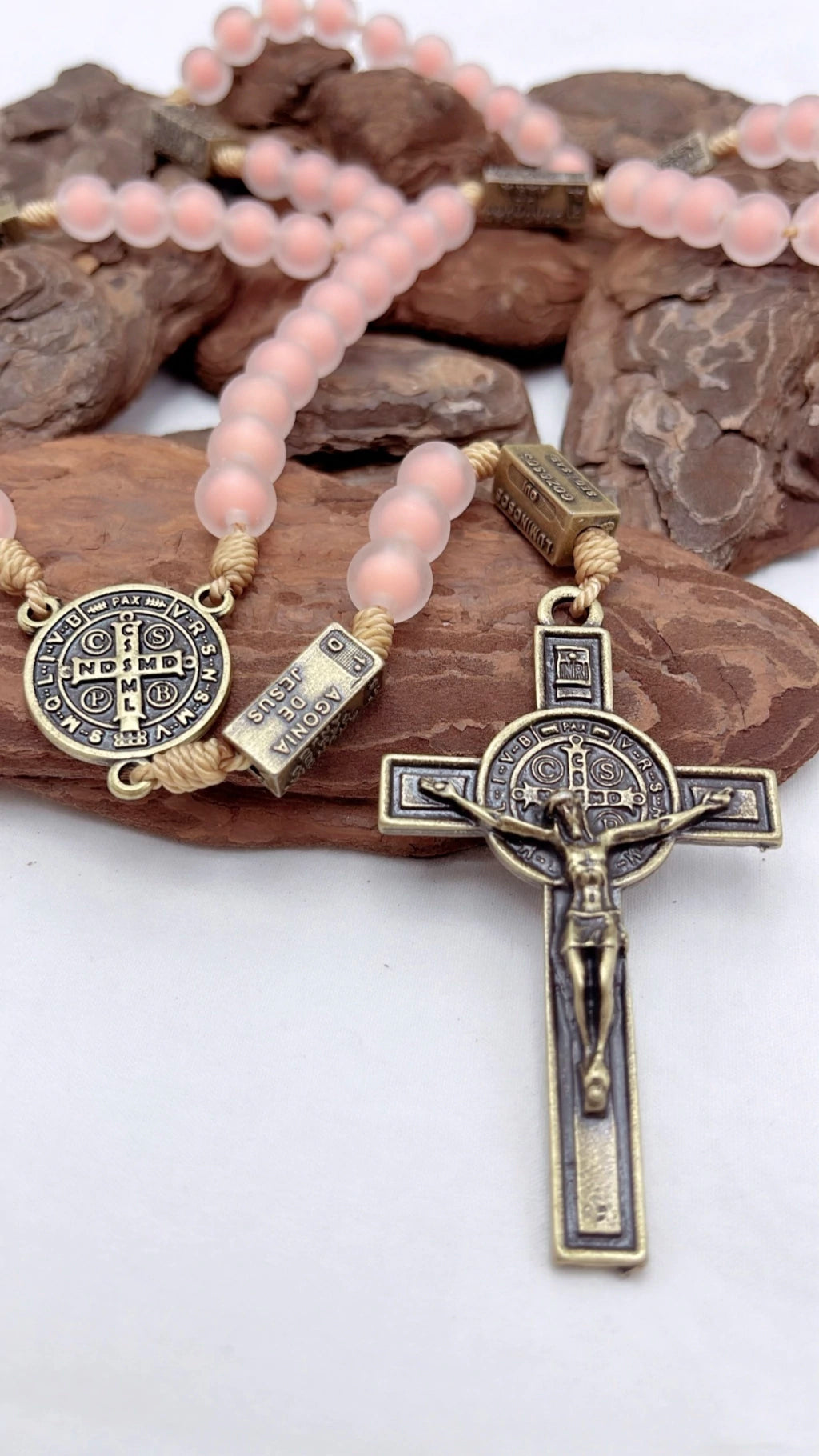 Terço dos Mistérios do Rosário Laranja Fosco