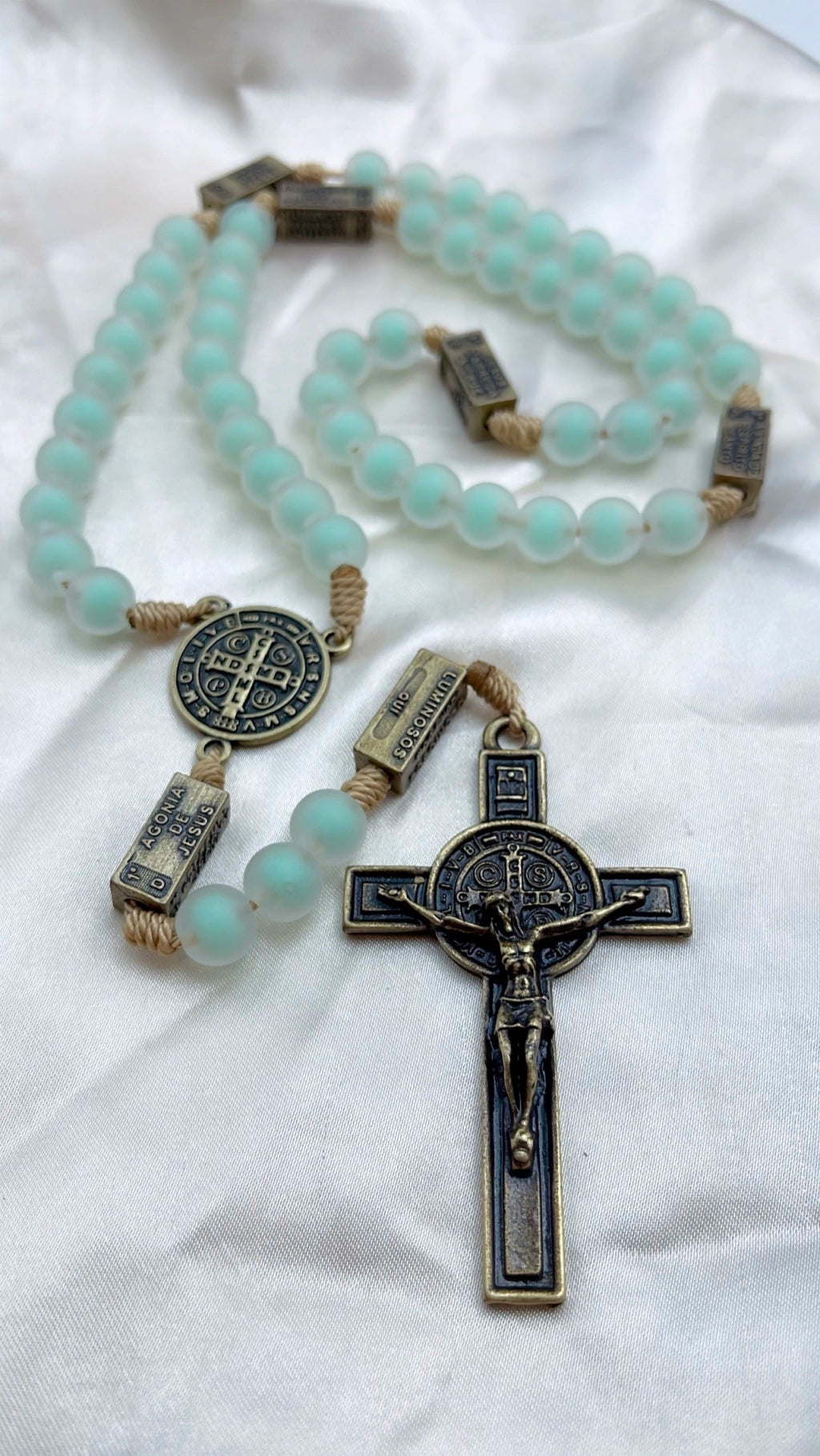 Terço dos Mistérios do Rosário Verde Fosco