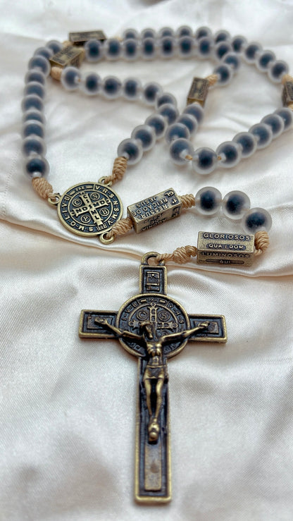 Terço dos Mistérios do Rosário Preto Fosco