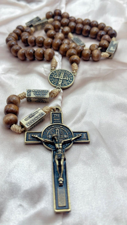 Terço dos Mistérios do Rosário Madeira Escura