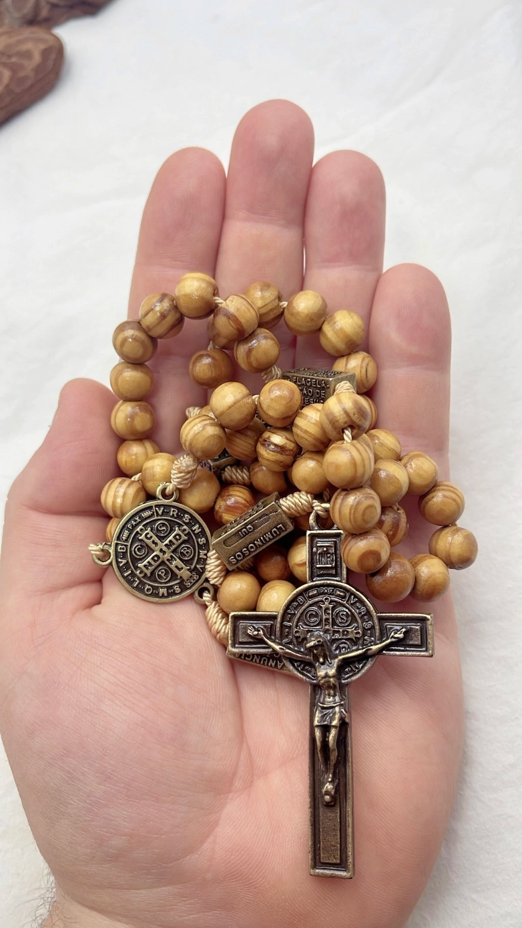 Terço dos Mistérios do Rosário Madeira Rajada