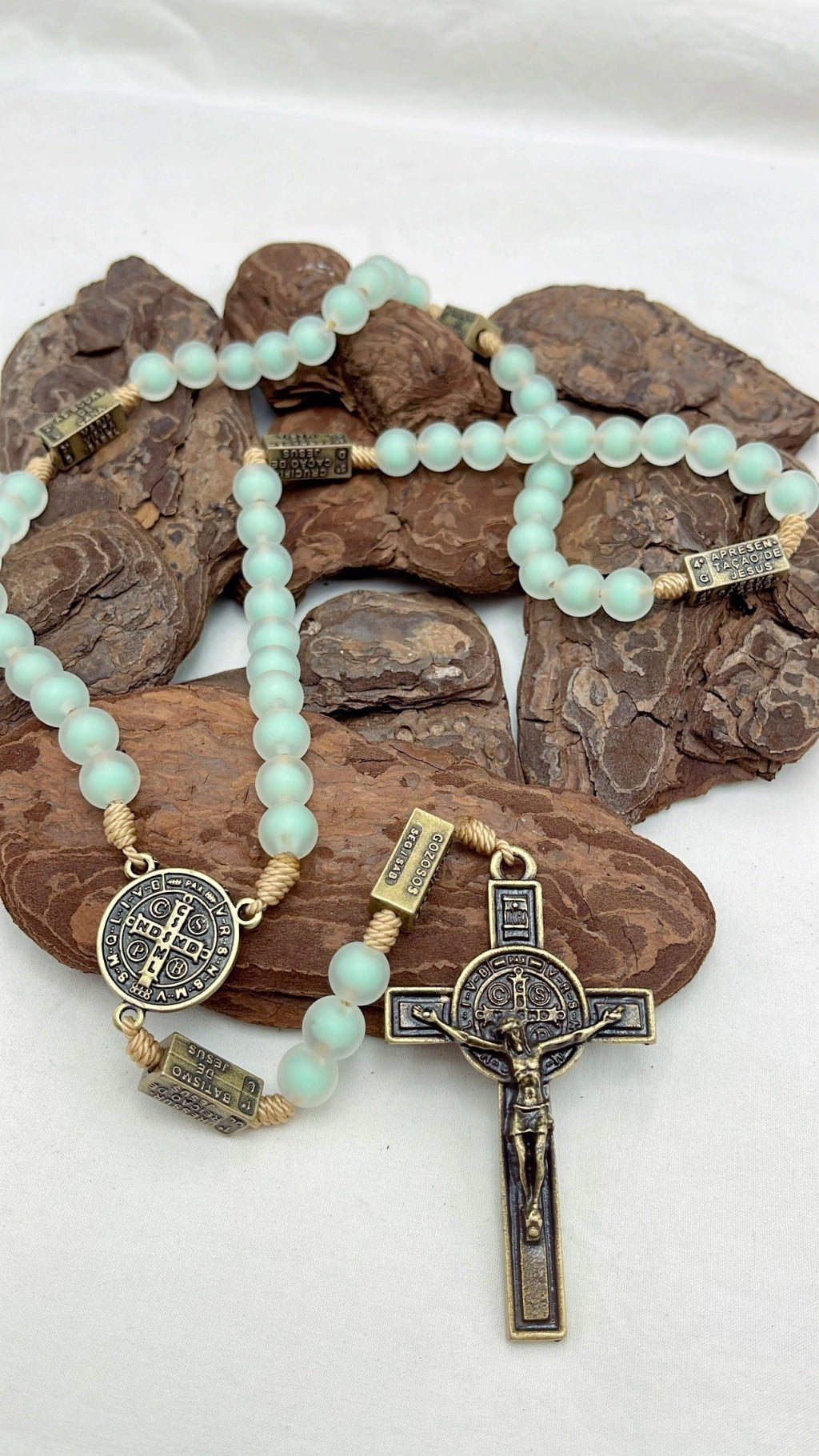 Terço dos Mistérios do Rosário Verde Fosco