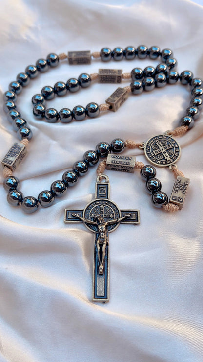 Terço dos Mistérios do Rosário Pedra Hematita