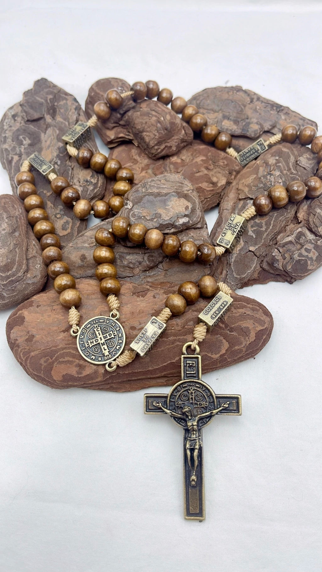 Terço dos Mistérios do Rosário Madeira Escura