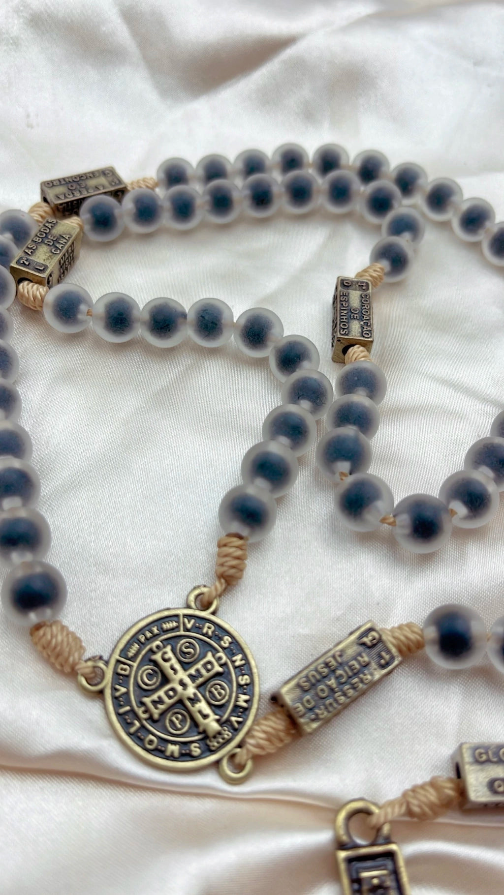 Terço dos Mistérios do Rosário Preto Fosco