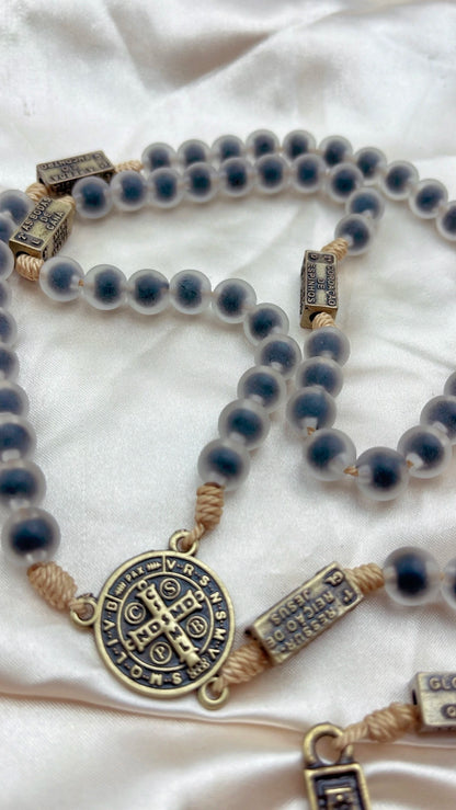 Terço dos Mistérios do Rosário Preto Fosco