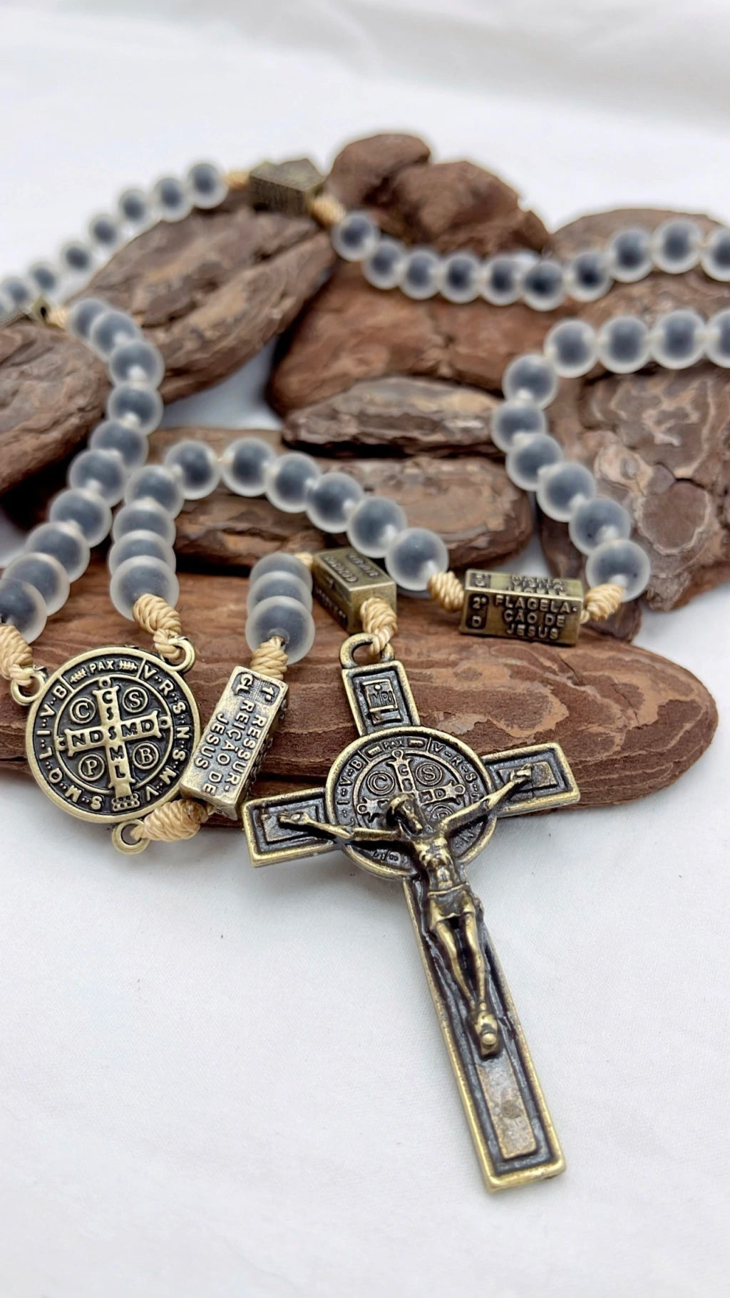 Terço dos Mistérios do Rosário Preto Fosco