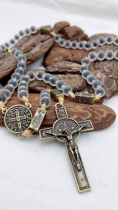 Terço dos Mistérios do Rosário Preto Fosco