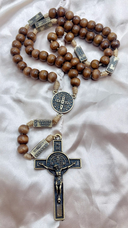 Terço dos Mistérios do Rosário Madeira Escura