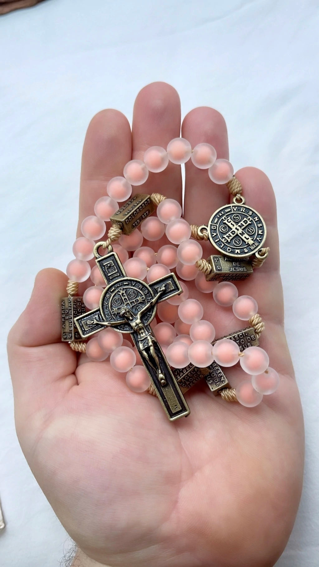 Terço dos Mistérios do Rosário Laranja Fosco