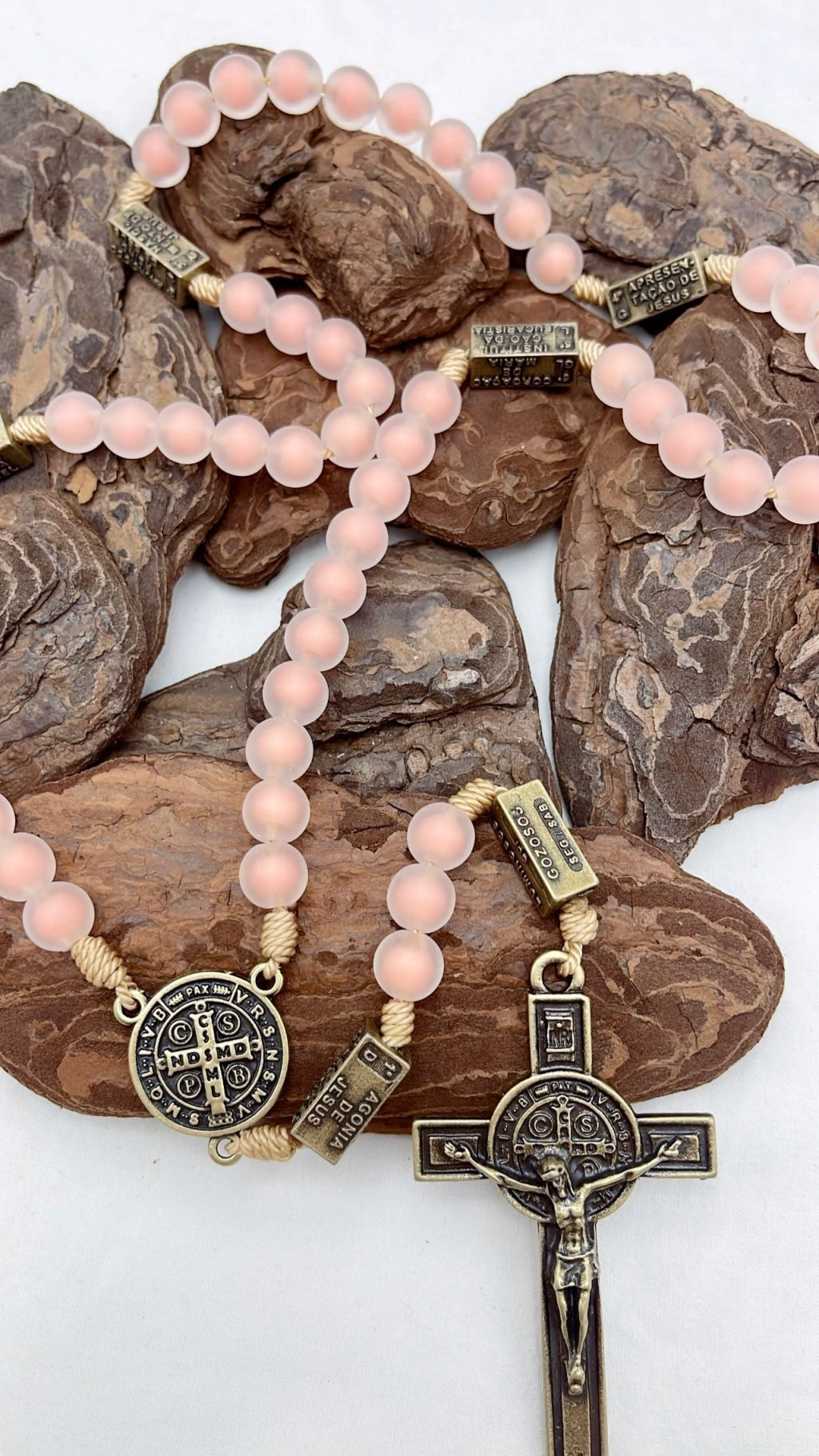 Terço dos Mistérios do Rosário Laranja Fosco