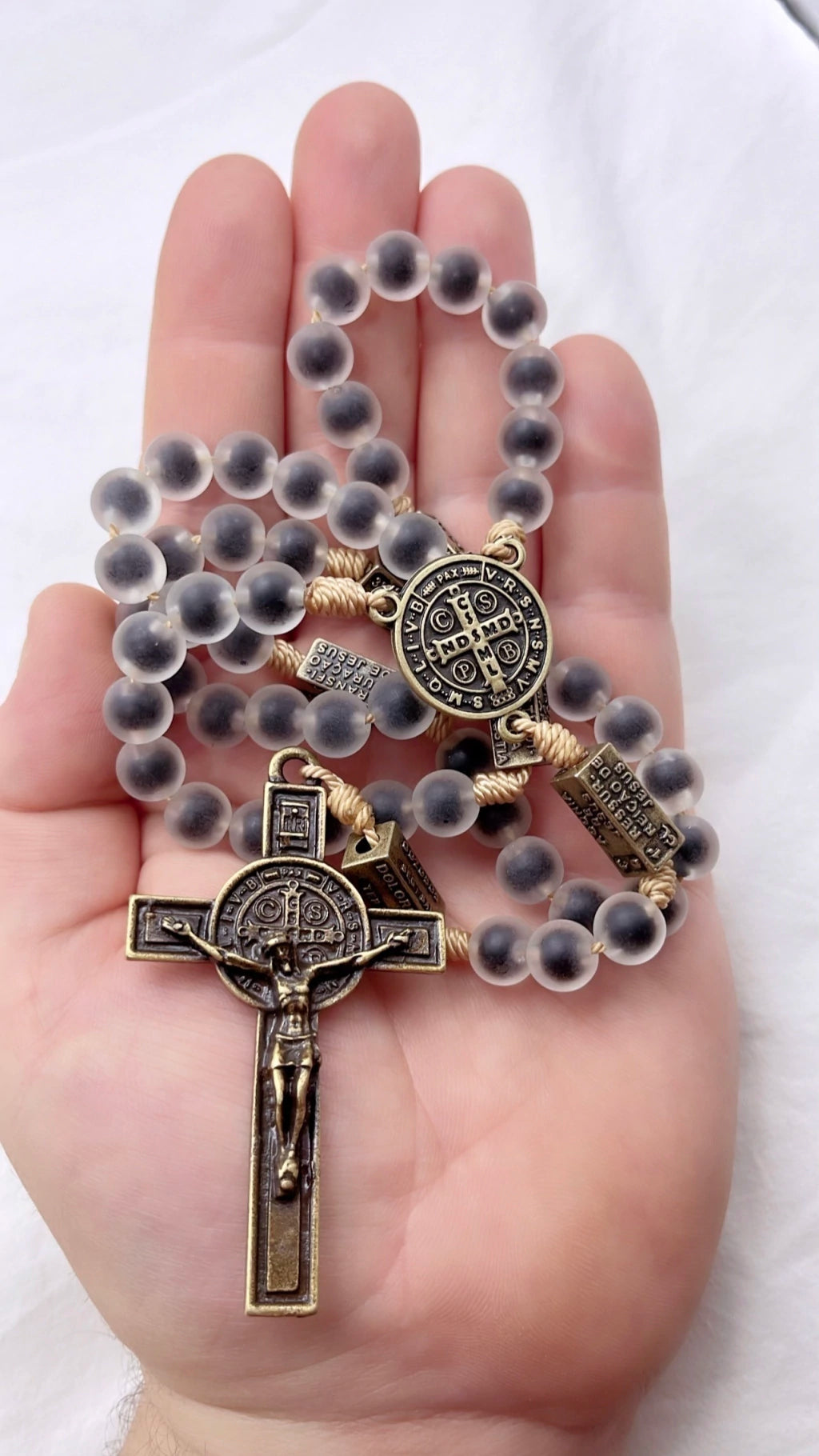 Terço dos Mistérios do Rosário Preto Fosco